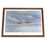 Morris Gardner. Nachtjager, artist signed print, also signed by various aviators, 50cm x 69cm.