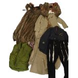 A quantity of costume, to include RAF uniform, a ladies velvet dress, etc.