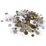 A large quantity of mainly foreign coins, to include some white metal.