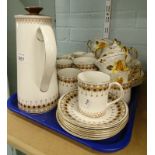 An Elizabethan lace pattern part coffee service, to include coffee pot, cups and saucers, other part