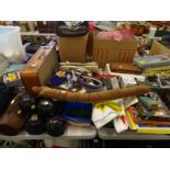 General household effects, to include suitcase, cased bowls, souvenir spoon, CD's, dominoes, various