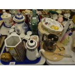 Decorative china effects, to include a Adderleys Cadorna part coffee service, blue and white teapot,