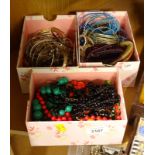 Costume jewellery, to include beaded necklaces, bangles, etc., (3 boxes).