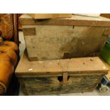 A rectangular tin trunk and another (2).