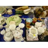Decorative china and effects, to include commemorative trinket dish, various part dressing table
