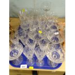 Glassware, to include sherry glasses, etc., (1 tray and loose). Provenance: The Estate of Miss