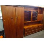 A teak Nathan type room unit, and a teak wardrobe.