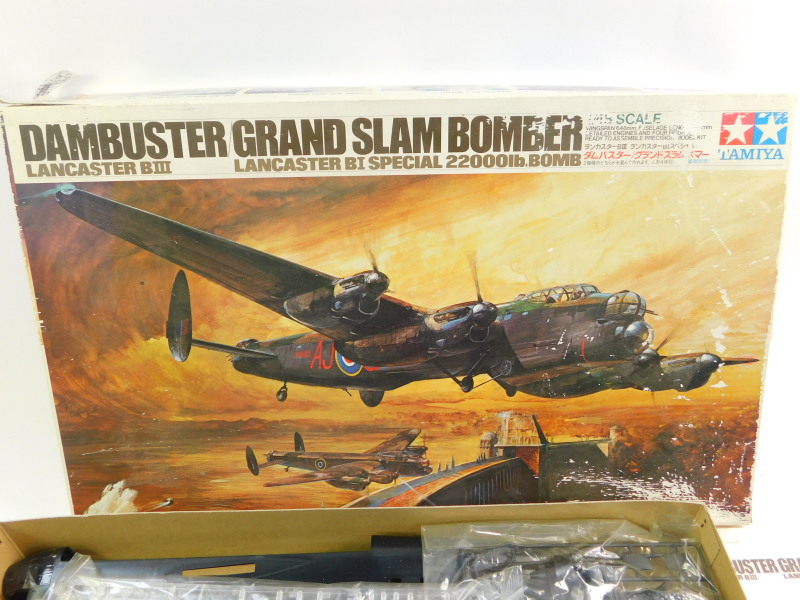 A Tamiya kit model of a Dambuster Grand Slam Bomber, Lancaster BIII, scale 1:48 no. 10, boxed. - Image 4 of 4