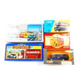 A Corgi die cast Shillibeer AEC Routemaster bus set., The Blackpool bus set., Midland Fox., Great