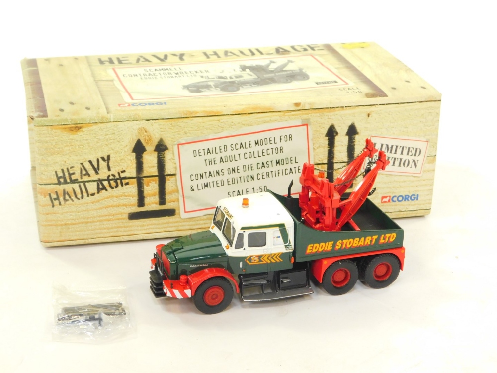 A Corgi die cast Scammell contractor wrecker, Eddie Stobart Ltd, limited edition, scale 1:50,