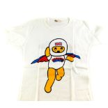 A Mid 1970's Hesketh Racing 'Superbear' lady's 'pit girl' t-shirt, white cotton with applied logo to
