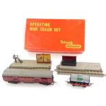 A Tri-ang OO gauge operating mail coach set, R402, boxed.