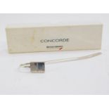 A Concorde silver bookmark, boxed, Birmingham 1993, 0.77oz.