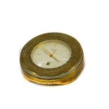 An Asprey Luxor brass cased world time clock, c1970s, circular silvered dial, centre seconds, date
