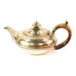 A George IV silver teapot, of compressed circular form, Rebecca Emes and Edward Barnard I, London