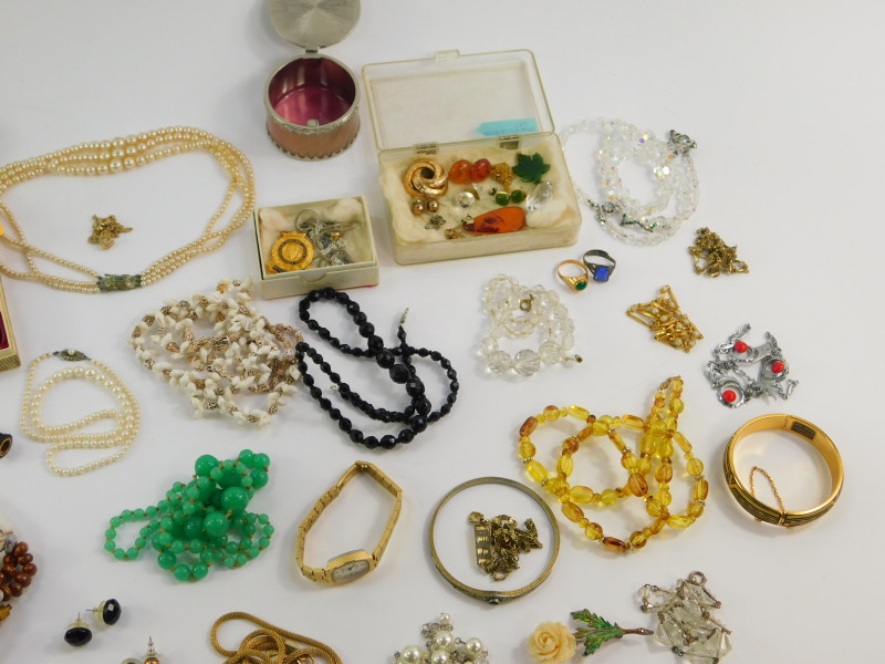 Silver and costume jewellery, including earrings, crystal necklaces, Toledo Damascene bangle, - Image 6 of 6