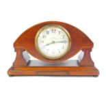 An Edwardian mahogany and cross banded mantel clock, for Walker & Hall Ltd, circular dial bearing