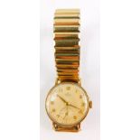 A Smiths 9ct gold cased gentleman's wristwatch, circular champagne dial bearing Arabic numerals,