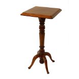A Victorian mahogany occasional table, made up, the square top raised on am inverted banister