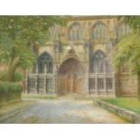 Albert Henry Findley (British, 1880-1975). Cathedral side view, watercolour, signed, 27cm high, 35.