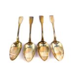 Four George III silver Old English pattern table spoons, Solomon Hougham, London 1815, 9.77oz.