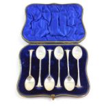 A set of six Victorian coffee spoons, with sunburst fluted bowls, William Hutton & Sons Ltd,