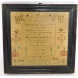A George III sampler by Ann Perry, Done At Mrs Bryon's School, Droitwich, October 26th 1881, Age 8