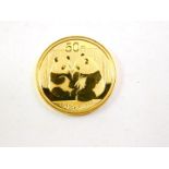 A Chinese gold 50 Yuan coin, 2009, 3.0g.