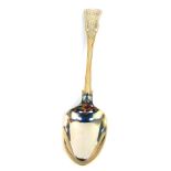 A Victorian silver serving spoon, decorated in the Kings pattern, crest engraved, Chawner & Company,