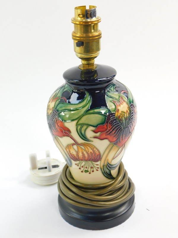 A Moorcroft pottery vase, decorated in the Anna Lily pattern, shape No 6516, of baluster form, - Image 3 of 4