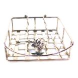 A Silea silver plated napkin basket, 19cm wide, 19.5cm deep.