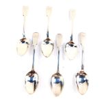 A set of six Victorian silver teaspoons, monogram engraved, Charles Boyton I, London 1841, 3.38oz.