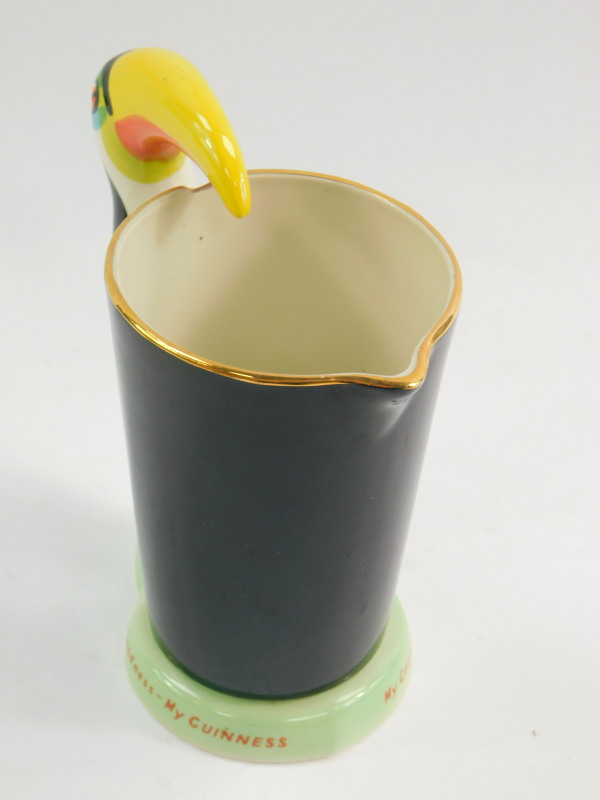 A Carltonware pottery My Goodness My Guiness jug, modelled with a toucan handle, printed mark, 18. - Image 4 of 5