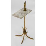A vintage mid 20thC gilt metal and marble armchair table, 70cm high.