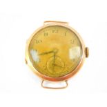 A 9ct gold gentleman's wristwatch, circular dial bearing Arabic numerals, subsidiary seconds dial,