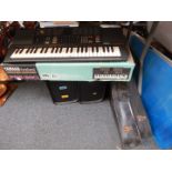 A Yamaha Porta Sound, PSS-390, boxed., two briefcases, and two musical instrument cases. (5)