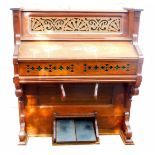 A Victorian piano organ, with 13 stops, made by Sterling & Co, Derby. Conn. USA. 125cm high, 111cm