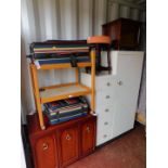 An Art Deco style wardrobe, trolley, G-Plan mahogany cupboard, etc. (7)