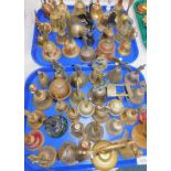 Assorted brass bells, cow bells, etc. (2 trays)