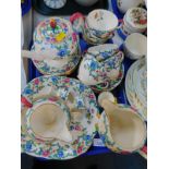 A Royal Cauldon pottery breakfast service, decorated in the Victoria pattern, comprising teapot,