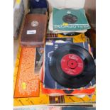 A Kodak No 1 camera, Beatles and other 45rpm singles, LPs, etc. (a quantity)