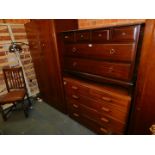 A Stag Minstrel chest of four over two drawers, 72cm high, 107cm wide, 47cm deep.