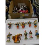 Six Chinese musical Christmas tree ornaments, a Hawthorne Village Praise Nativity Christmas tree