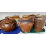 Glazed stoneware, storage jars, cooking pots, etc. (2 trays).