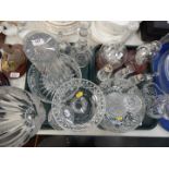 Cut and pressed glassware, including vases, bowls, decanters, condiments, ships in bottles, etc. (