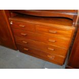 A Gimson & Slater chest of two over three drawers, stamped Air Ministry to rear, 84cm high, 107cm