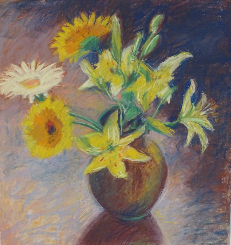 *Henrietta Smith (British). Flowers, pastels, 46cm x 41cm.