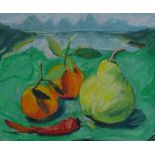 *Henrietta Smith (British). Chilli Pear, 1989, pastel, 26cm x 30cm.
