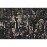 *Richard Gilbert (British 1923). Jazz Fest, 1991, signed, edition of 15, etching, 38cm x 64cm.