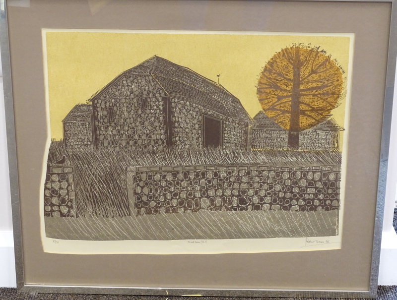 *Robert Tavener (British 1920-2004). Flint Barn No. 3, signed, titled and numbered 5/75, screen- - Image 2 of 4